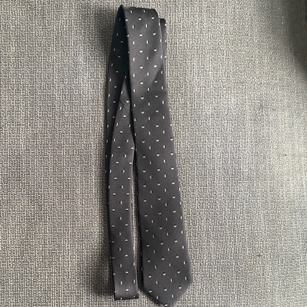Z Zegna Black Tie with Subtle Dots